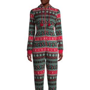 New Holiday Print Pajama Union Suit.